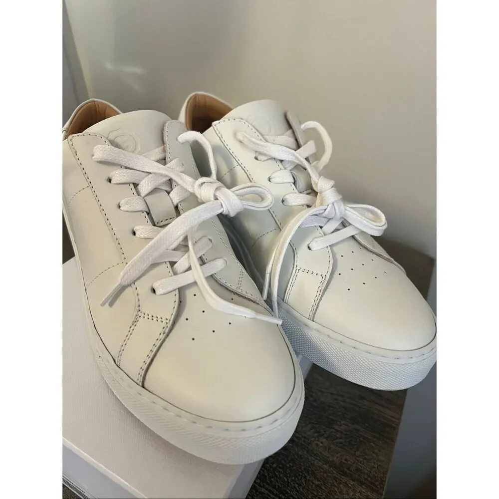 Greats “The Royale” Premium Low Top Leather Sneakers – White/White